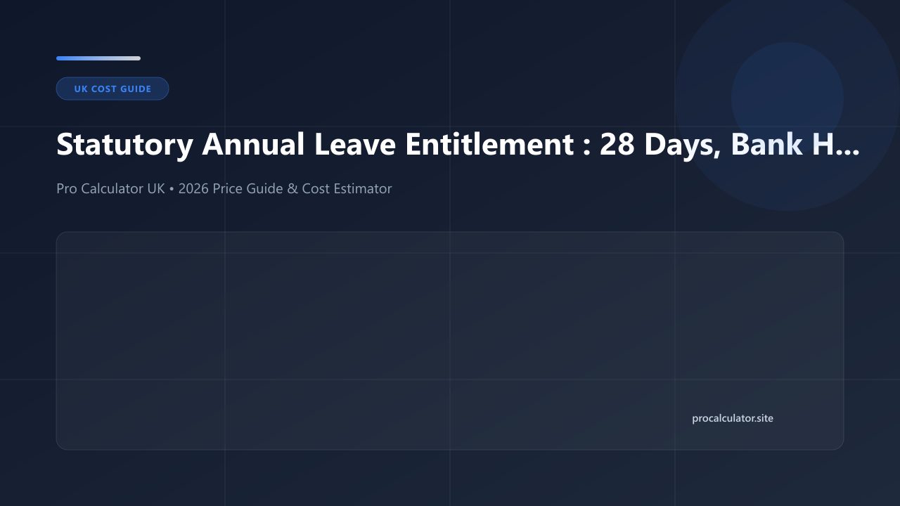 Illustration explaining UK statutory annual leave entitlement, 28 days holiday and pro-rata calculations