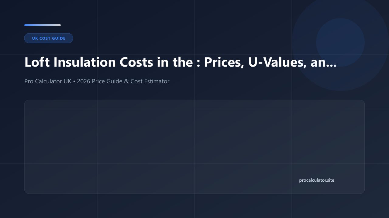 Loft Insulation Costs in the UK: 2026 Prices, U-Values, and Grant Rules cost guide and calculator reference UK (2026)