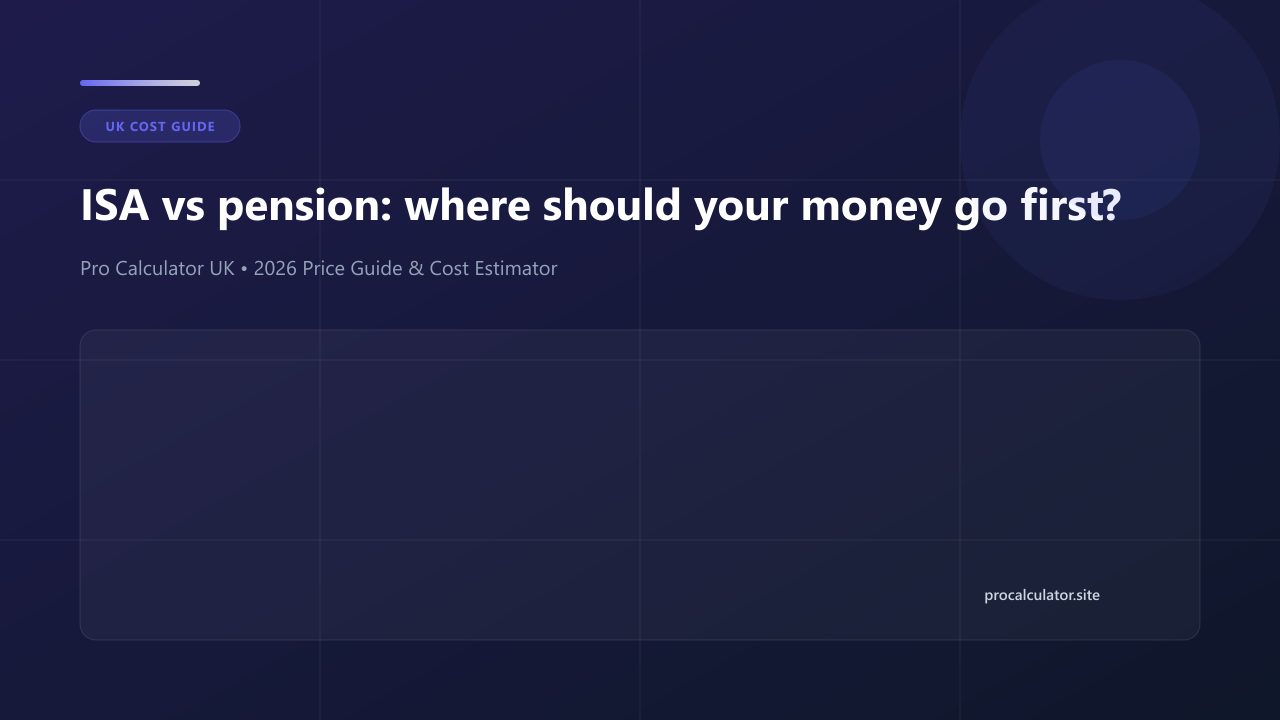 ISA vs pension: where should your money go first? cost guide and calculator reference UK (2026)