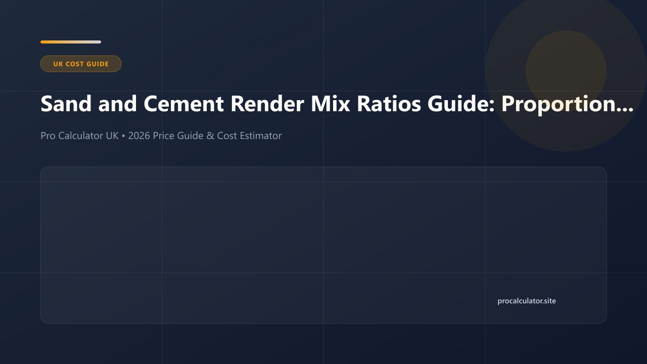Illustration explaining UK sand and cement render mix ratios and coverage