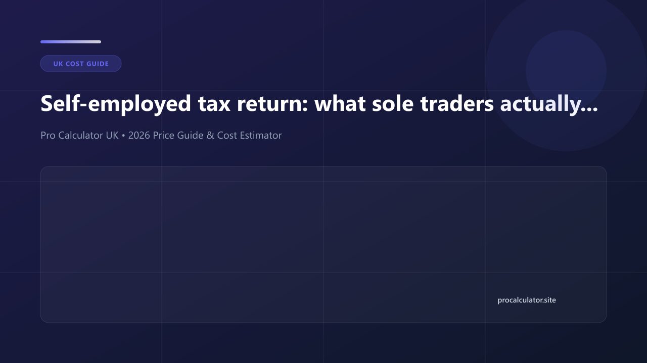 Self-employed tax return: what sole traders actually owe cost guide and calculator reference UK (2026)
