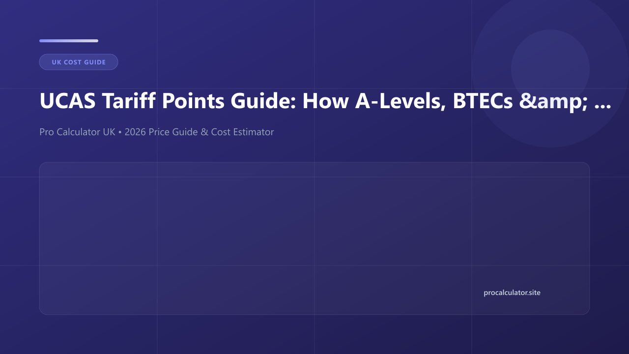 Illustration explaining UK UCAS Tariff Points conversion for A-Levels, BTECs, and T-Levels